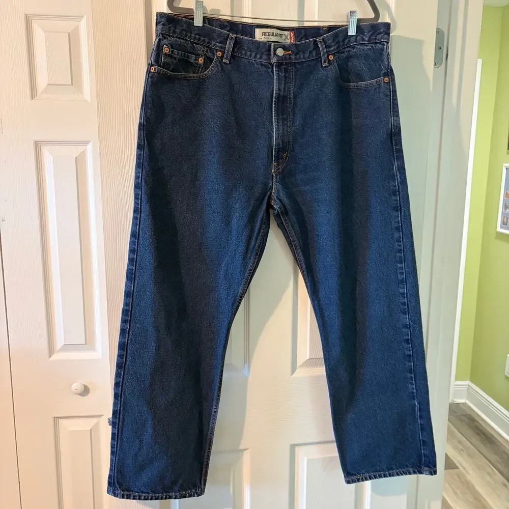 Levi's 505 Regular Fit Jeans Dark Wash W42 L30